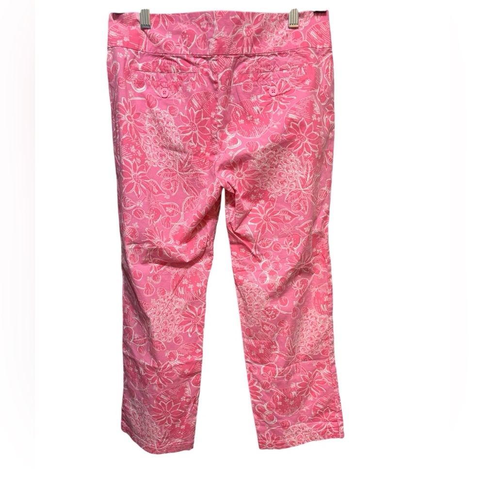 LILLY PULITZER size 8 Bailey Capri Palm Beach Fit Pink‎ Ribbon Nina Pina Print - Picture 2 of 6